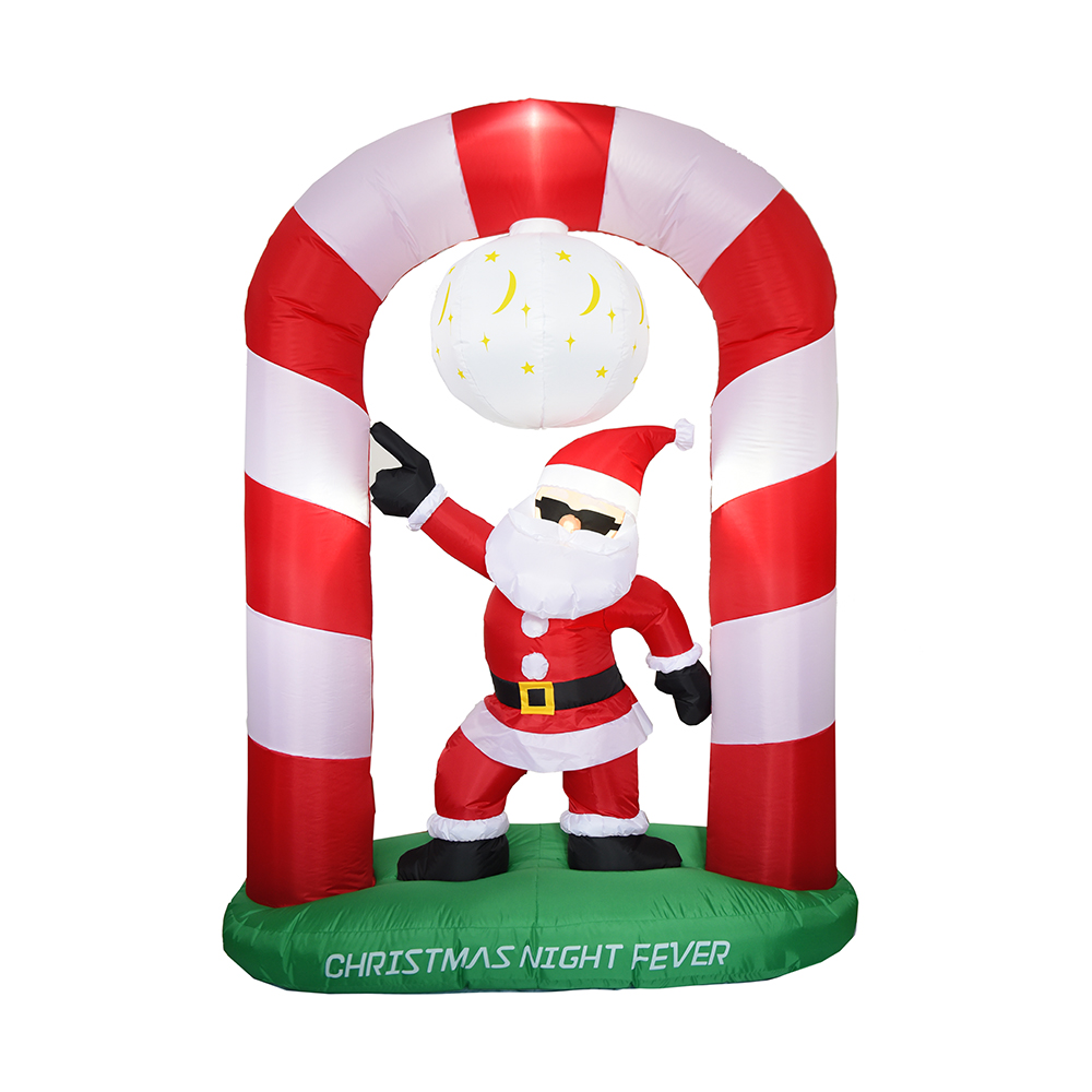 240CM Natal tiup disco santa di bawah lengkungan (lampu led)