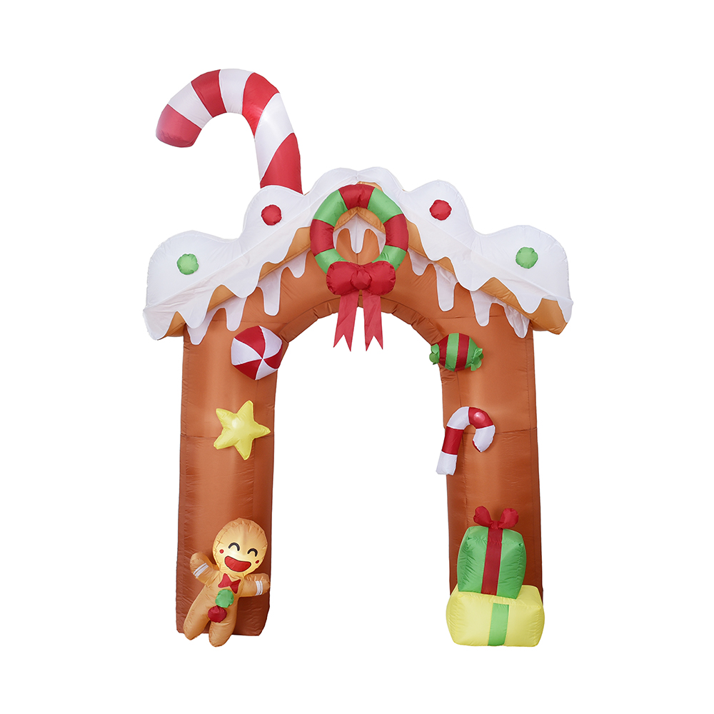 240cm Natal tiup gingerbread house arch dekorasi luar ruangan (lampu led)