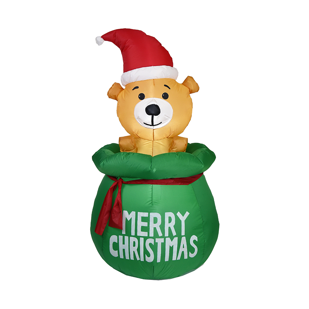 150cm Natal boneka beruang tiup dekorasi luar ruangan （lampu led built-in）