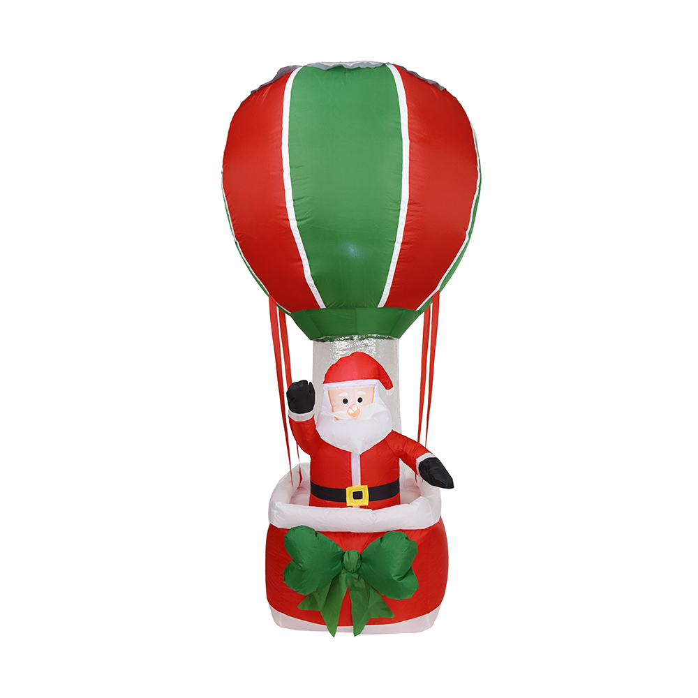 180CM Natal tiup santa berdiri di atas balon udara panas dekorasi luar ruangan (LED built-in)