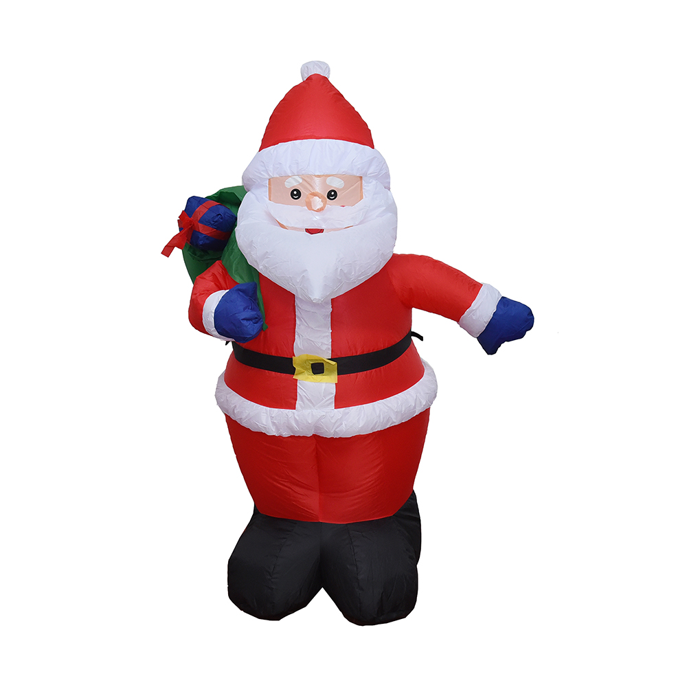 120 CM Natal tiup santa claus dengan hadiah tas dekorasi luar ruangan (built-in led)