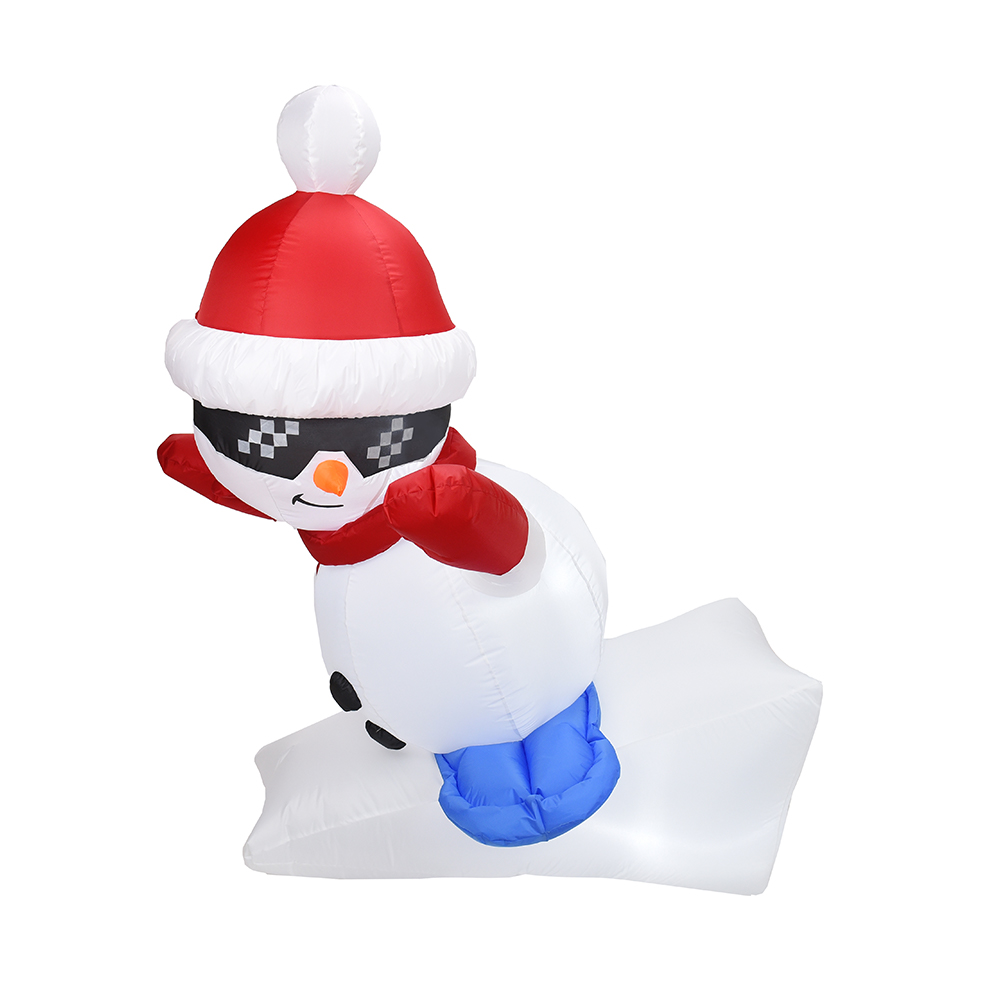 150cm Natal tiup snowman ski dekorasi luar ruangan （built-in led）