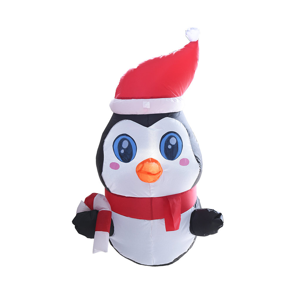 90cm Natal tiup dekorasi luar ruangan penguin bersandar keluar dari jendela (built-in led)