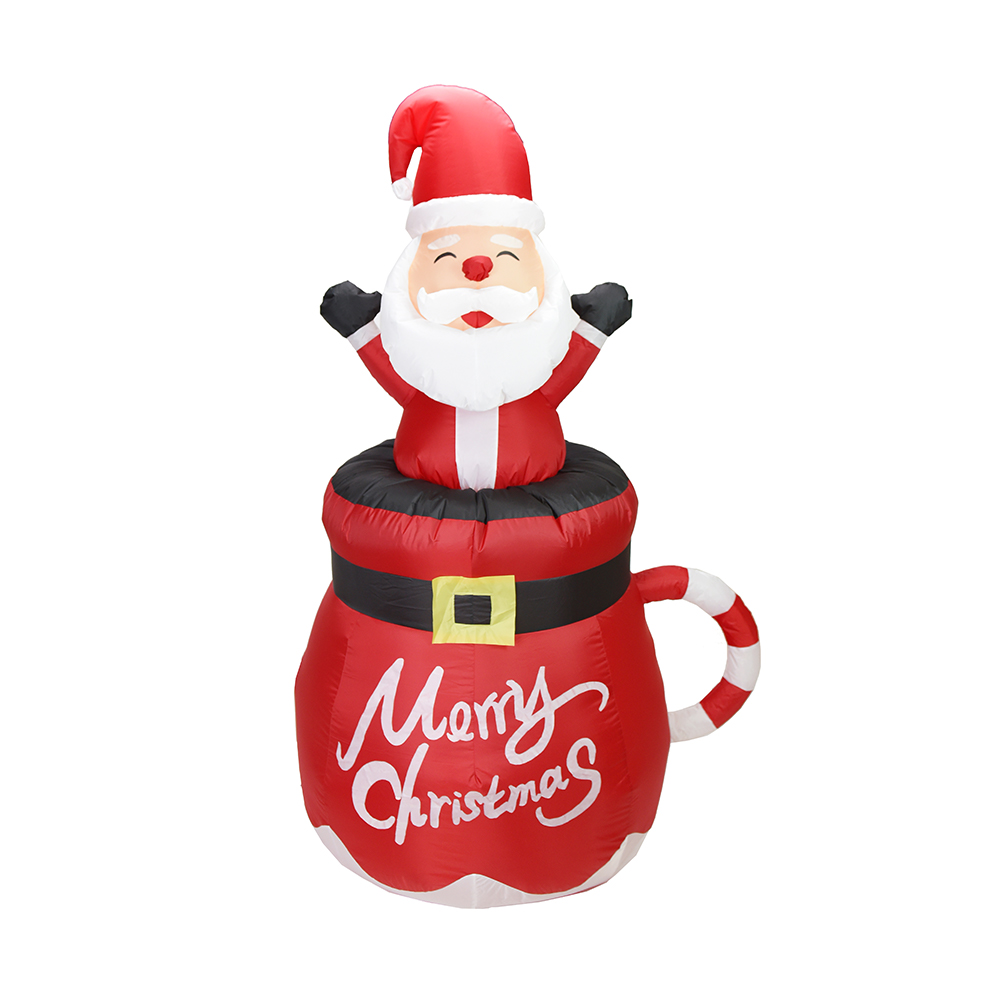 180cm Natal tiup santa claus dalam mug dekorasi luar ruangan （LED built-in）